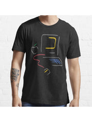 apple macintosh vintage 80s graphic Essential T-Shirt 100% Cotton, Gifts for Men Dad Husband Grandpa, S-XXXL, Black
