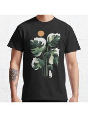 Cat and Plant 11 Classic T-Shirt 100% Cotton, Gifts for Men Dad Husband Grandpa, S-XXXL, Black