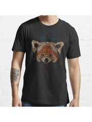 Red Panda Face Essential T-Shirt 100% Cotton, Gifts for Men Dad Husband Grandpa, S-XXXL, Black
