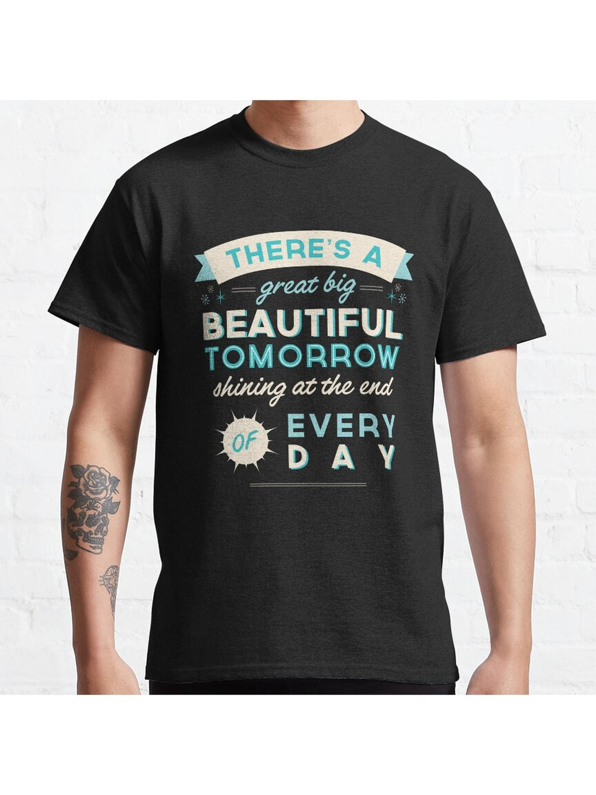 Beautiful Tomorrow Classic T-Shirt 100% Cotton, Gifts for Men Dad Husband Grandpa, S-XXXL, Black