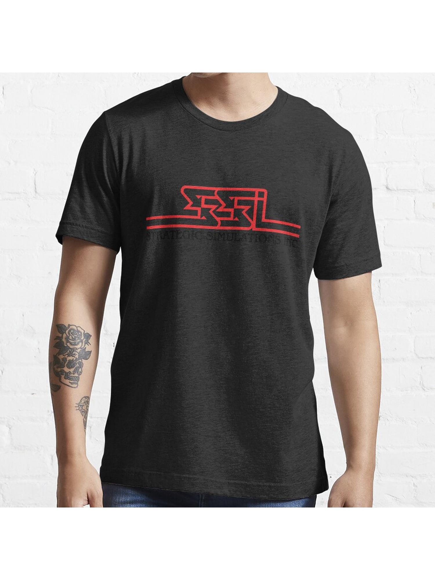 Retro Computer Games - SSI Strategic Simulations Inc Essential T-Shirt 100% Cotton, Gifts for Men Dad Husband Grandpa, S-XXXL, Black