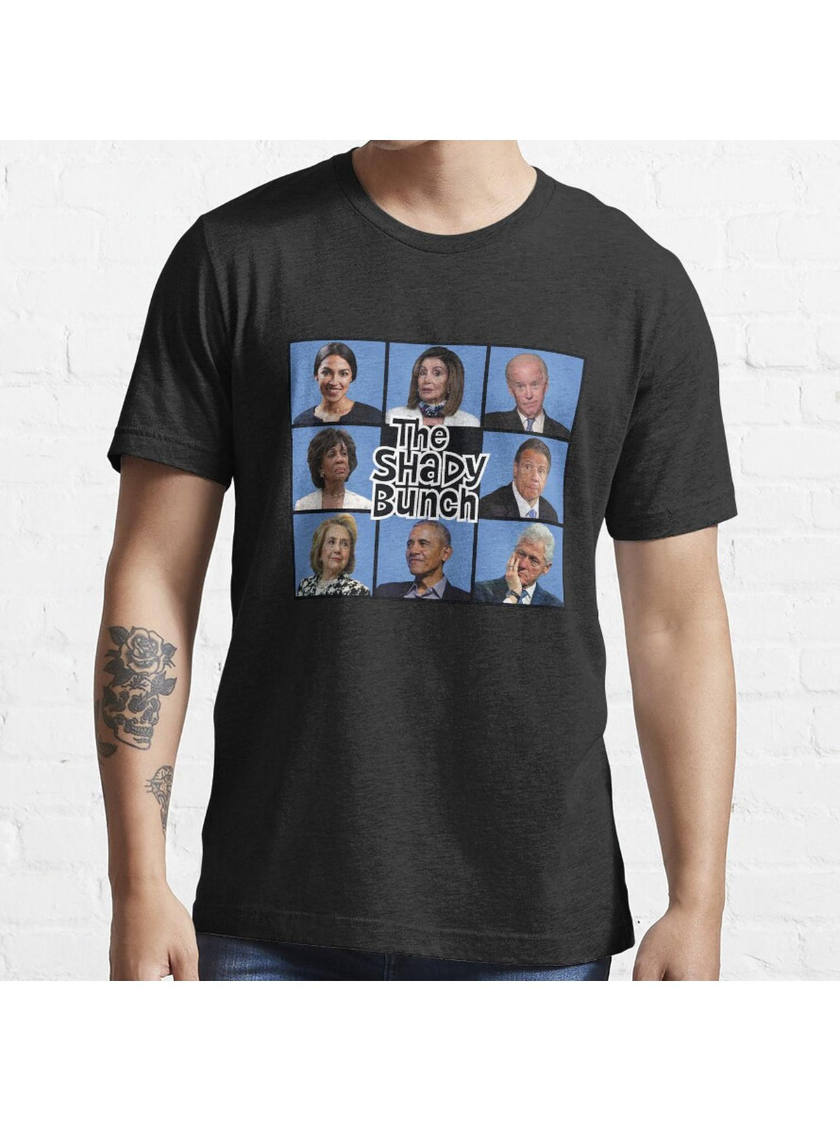 The Shady Bunch Parody Essential T-Shirt 100% Cotton, Gifts for Men Dad Husband Grandpa, S-XXXL, Black