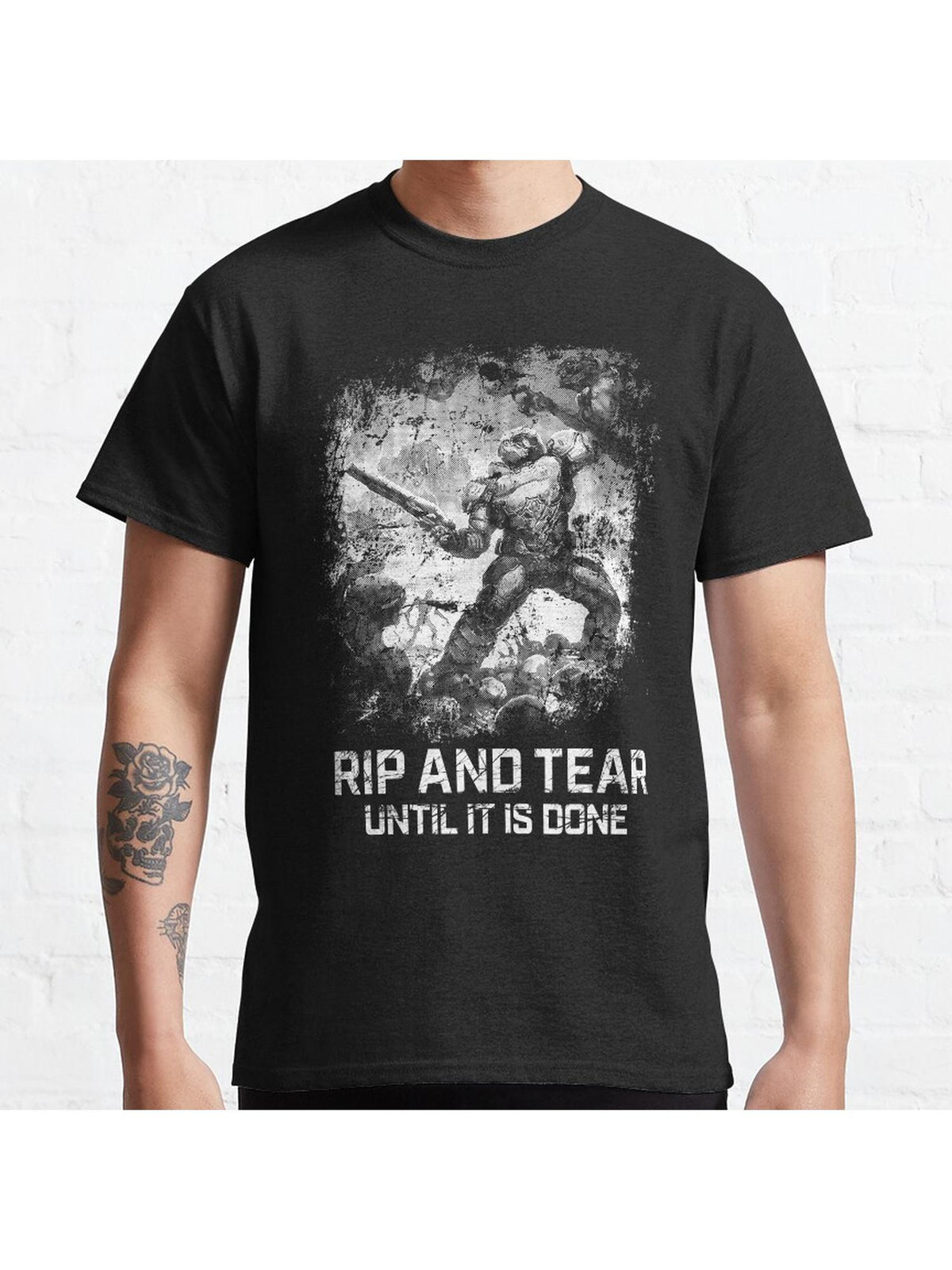 Doomguy Classic T-Shirt 100% Cotton, Gifts for Men Dad Husband Grandpa, S-XXXL, Black