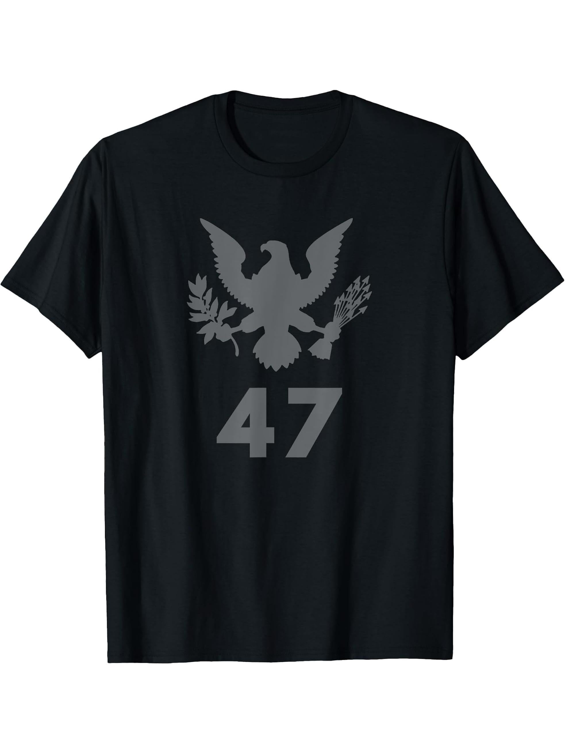 Bald Eagle Trump 45 47 4th of July 1776-2026 250 Golden Age T-Shirt 180G 100% Cotton Printed Round Neck Short-Sleeve T-Shirt, Gifts for Men Dad Husband Grandpa, S-XXXL, Black
