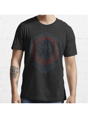 YGGDRASIL Essential T-Shirt 100% Cotton, Gifts for Men Dad Husband Grandpa, S-XXXL, Black