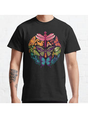 Bugs and Butterflies Classic T-Shirt 100% Cotton, Gifts for Men Dad Husband Grandpa, S-XXXL, Black