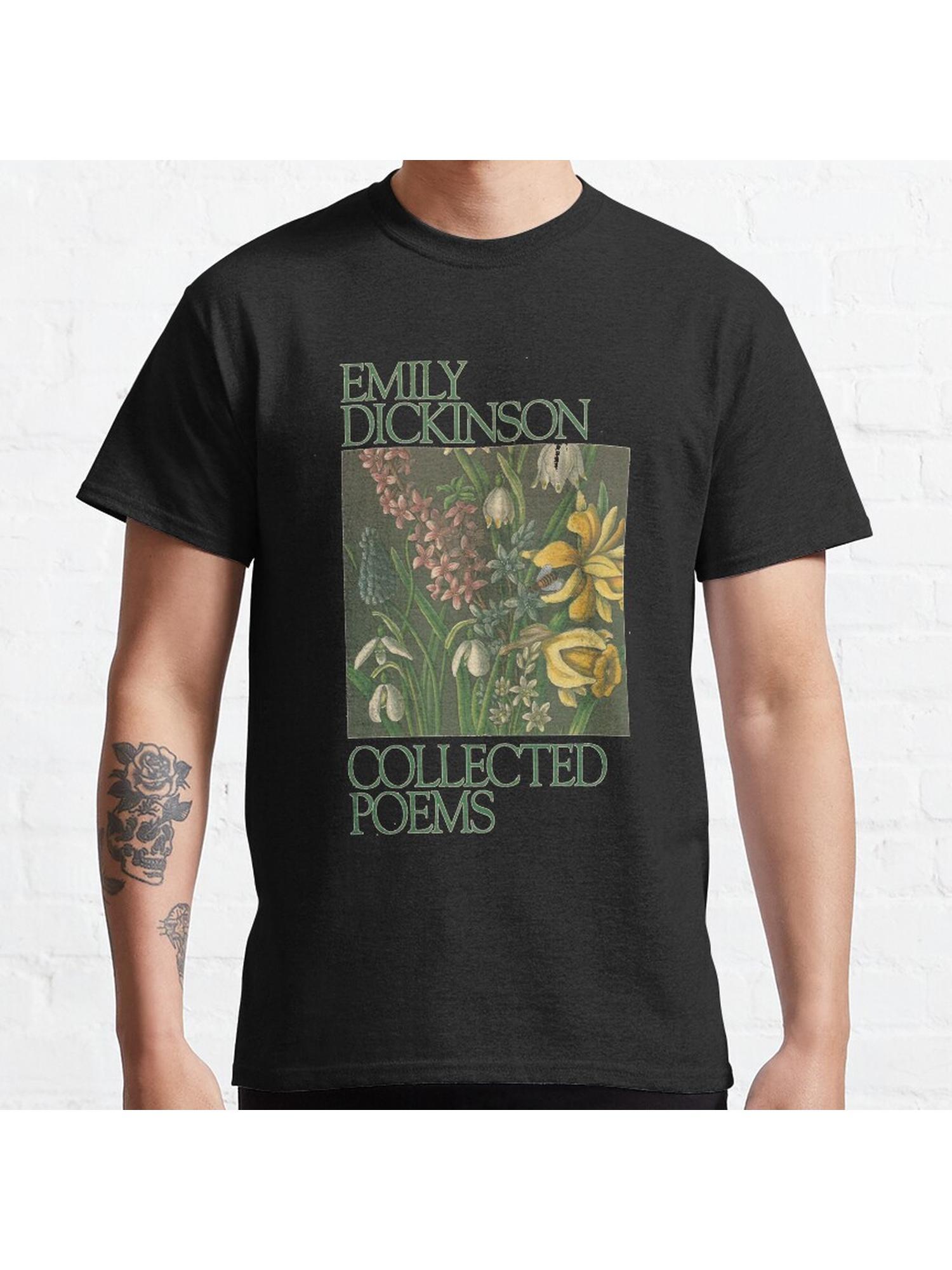 Emily Dickinson - Collected Poems Classic T-Shirt 100% Cotton, Gifts for Men Dad Husband Grandpa, S-XXXL, Black