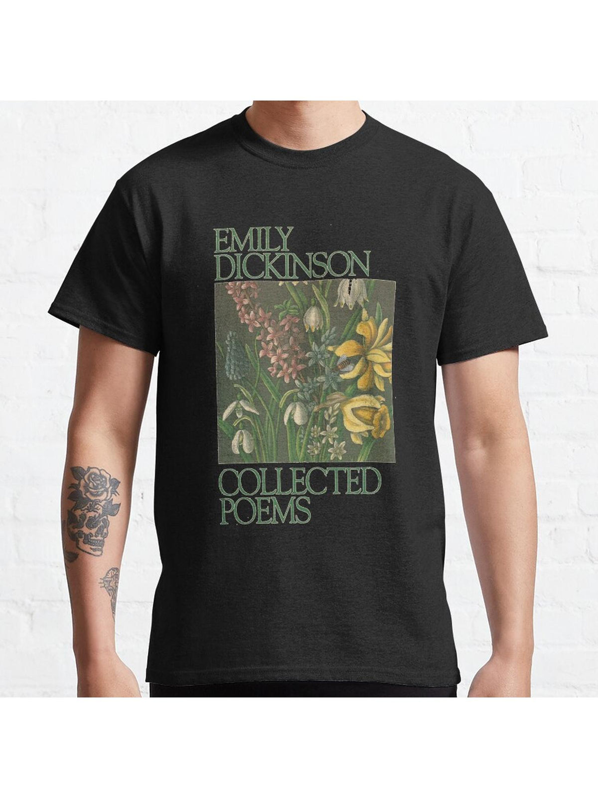Emily Dickinson - Collected Poems Classic T-Shirt 100% Cotton, Gifts for Men Dad Husband Grandpa, S-XXXL, Black