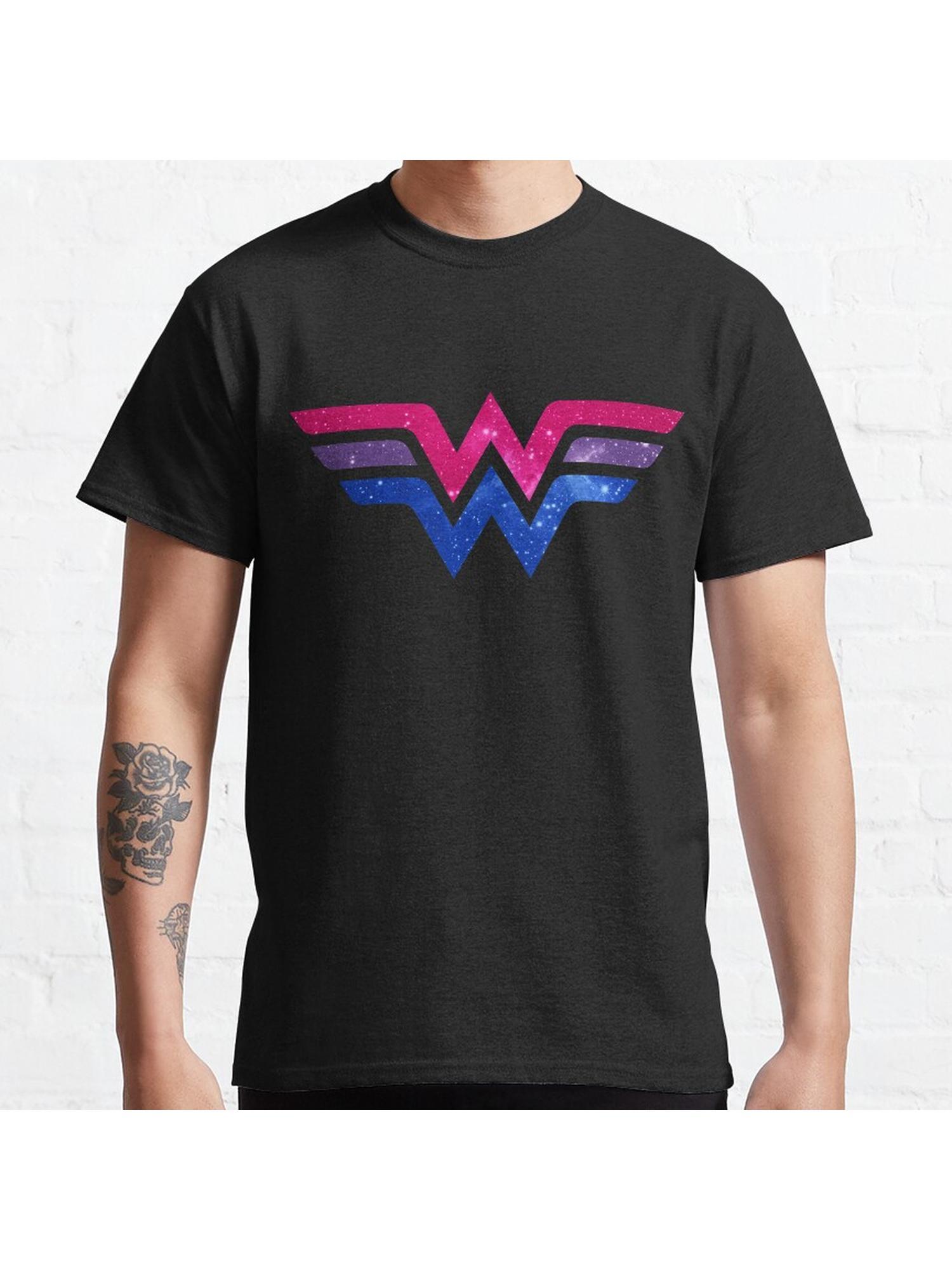 Wonder Pride - Bisexual Classic T-Shirt 100% Cotton, Gifts for Men Dad Husband Grandpa, S-XXXL, Black