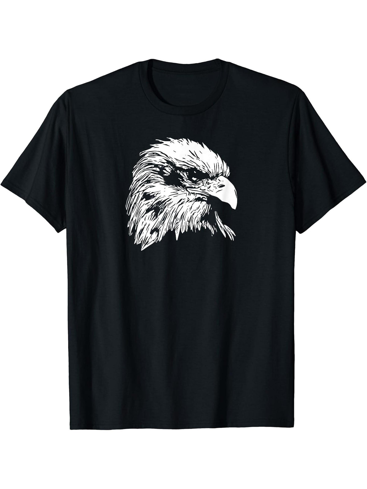 American Self Respect, Bald Eagle Patriotic Symbol T-Shirt 180G 100% Cotton Printed Round Neck Short-Sleeve T-Shirt, Gifts for Men Dad Husband Grandpa, S-XXXL, Black