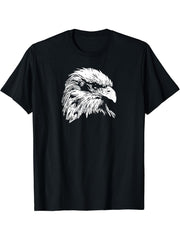 American Self Respect, Bald Eagle Patriotic Symbol T-Shirt 180G 100% Cotton Printed Round Neck Short-Sleeve T-Shirt, Gifts for Men Dad Husband Grandpa, S-XXXL, Black
