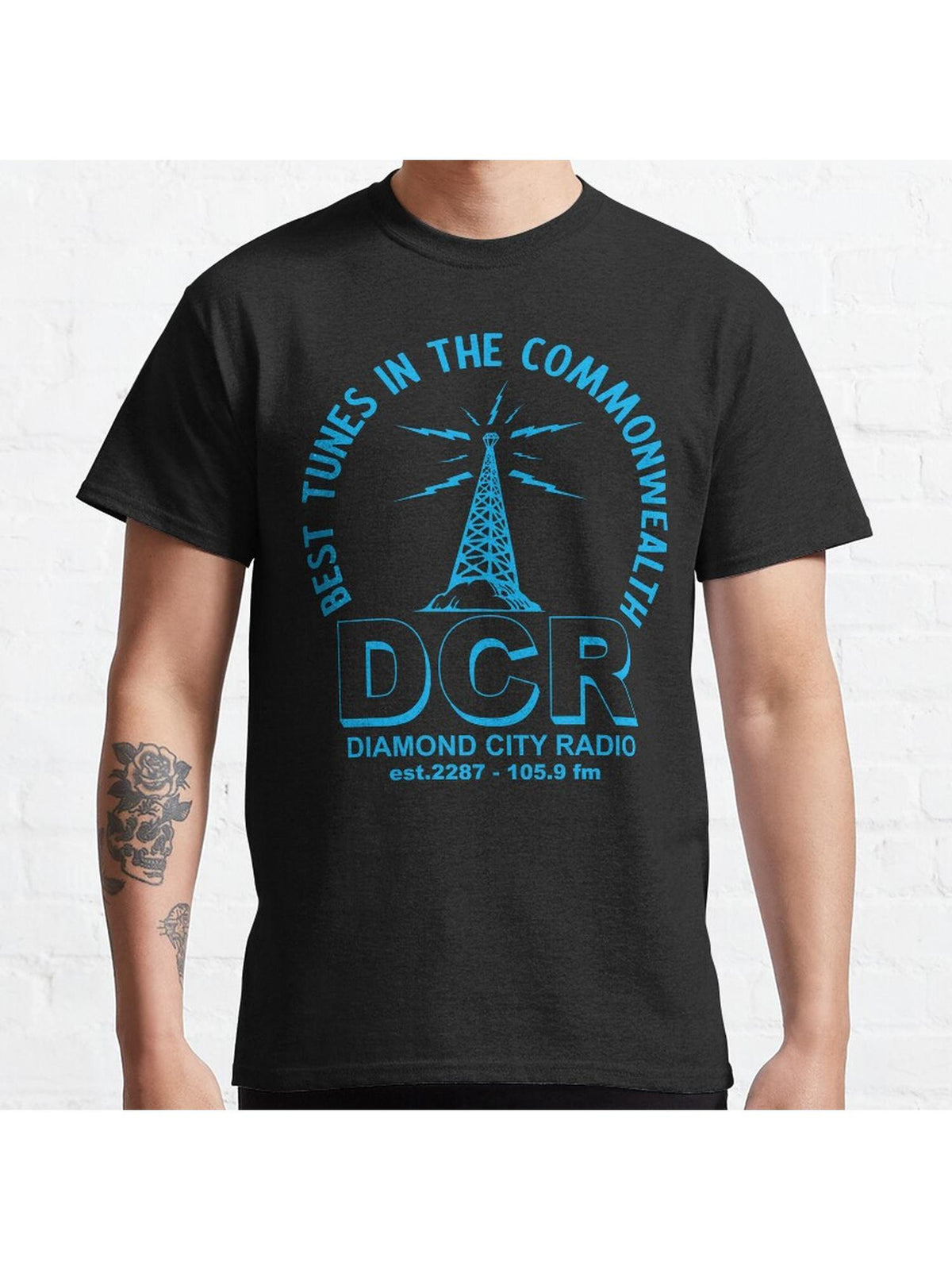 Diamond City Radio (fallout) Classic T-Shirt 100% Cotton, Gifts for Men Dad Husband Grandpa, S-XXXL, Black
