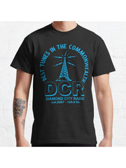 Diamond City Radio (fallout) Classic T-Shirt 100% Cotton, Gifts for Men Dad Husband Grandpa, S-XXXL, Black