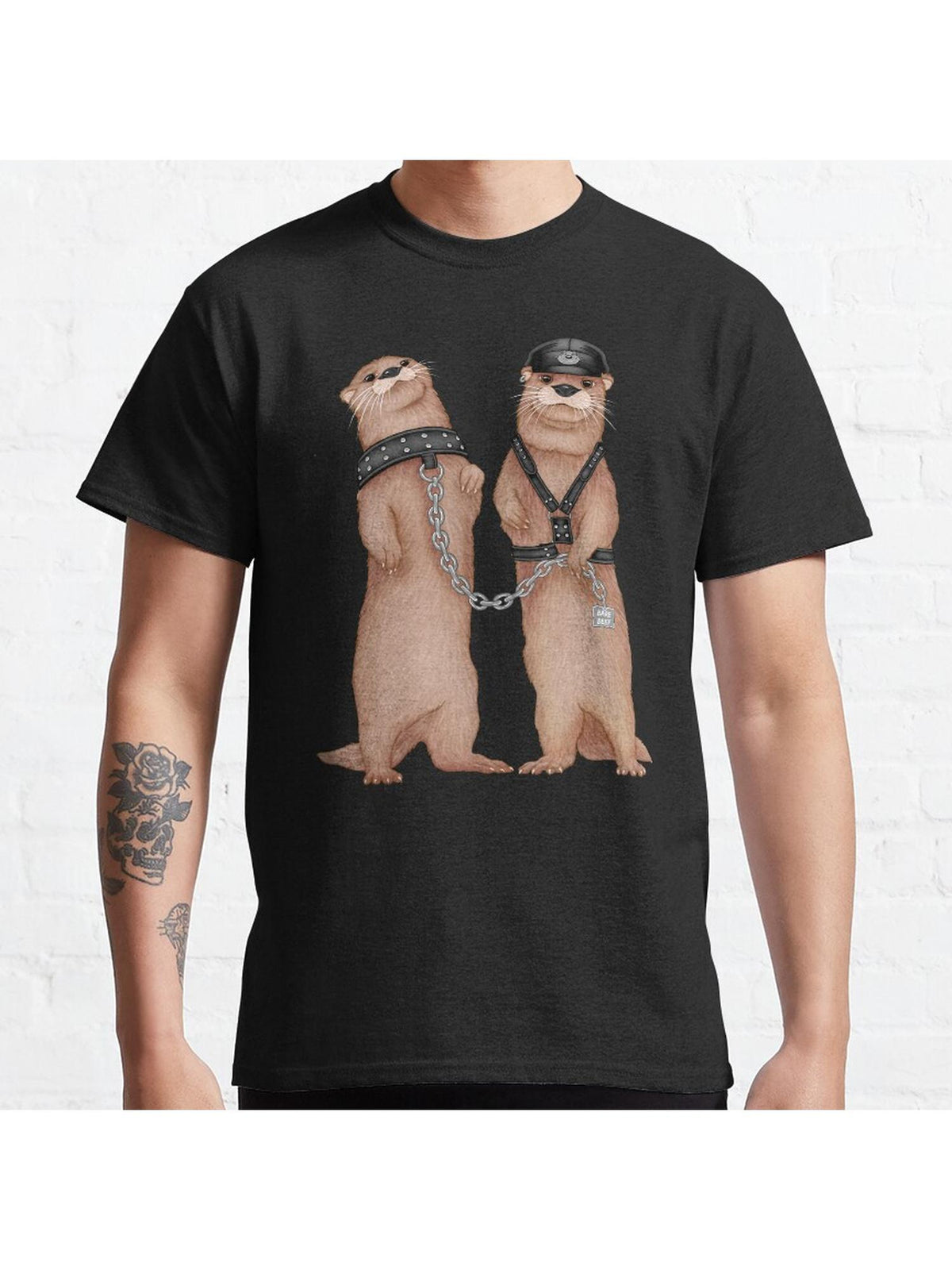 Kinky Otters Classic T-Shirt 100% Cotton, Gifts for Men Dad Husband Grandpa, S-XXXL, Black