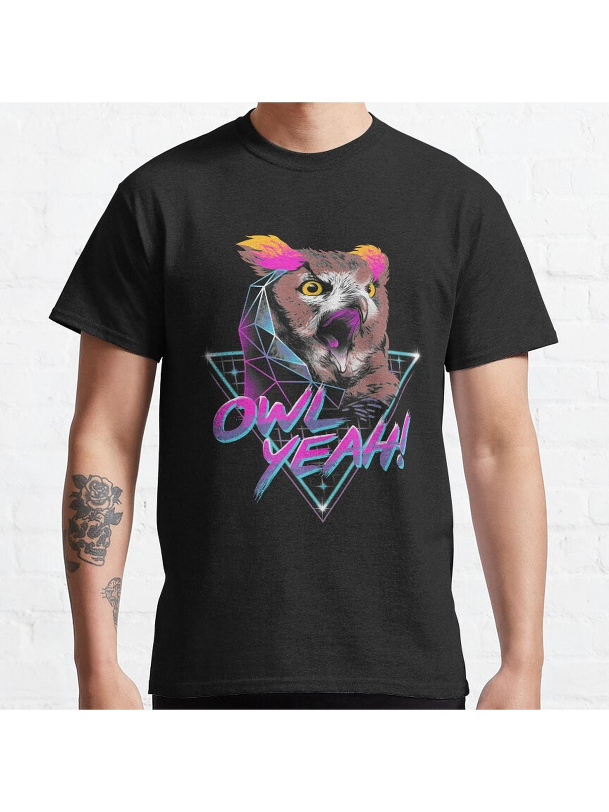 Owl Yeah! Classic T-Shirt 100% Cotton, Gifts for Men Dad Husband Grandpa, S-XXXL, Black