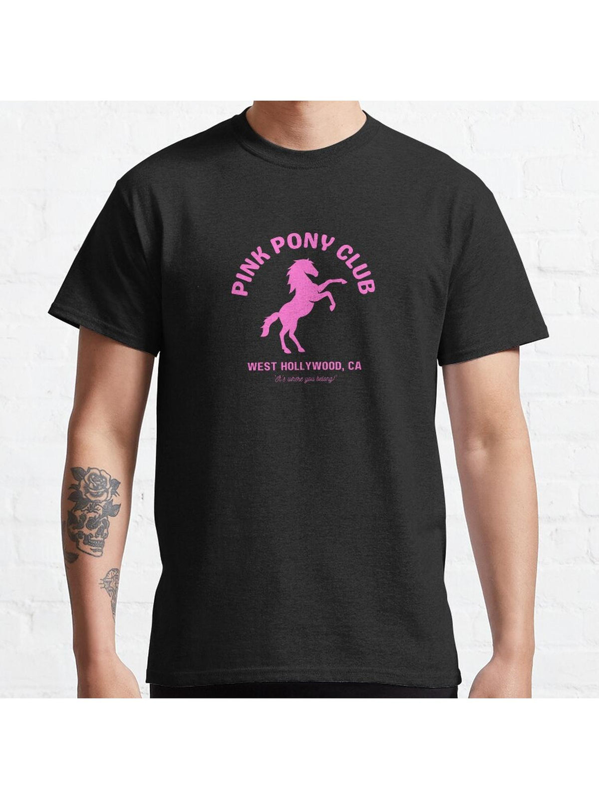 Pink Pony Club Classic T-Shirt 100% Cotton, Gifts for Men Dad Husband Grandpa, S-XXXL, Black
