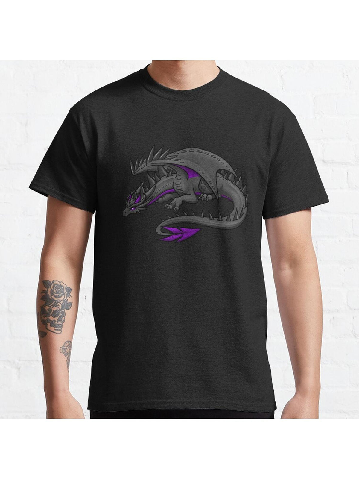 Shadow Dragon Classic T-Shirt 100% Cotton, Gifts for Men Dad Husband Grandpa, S-XXXL, Black