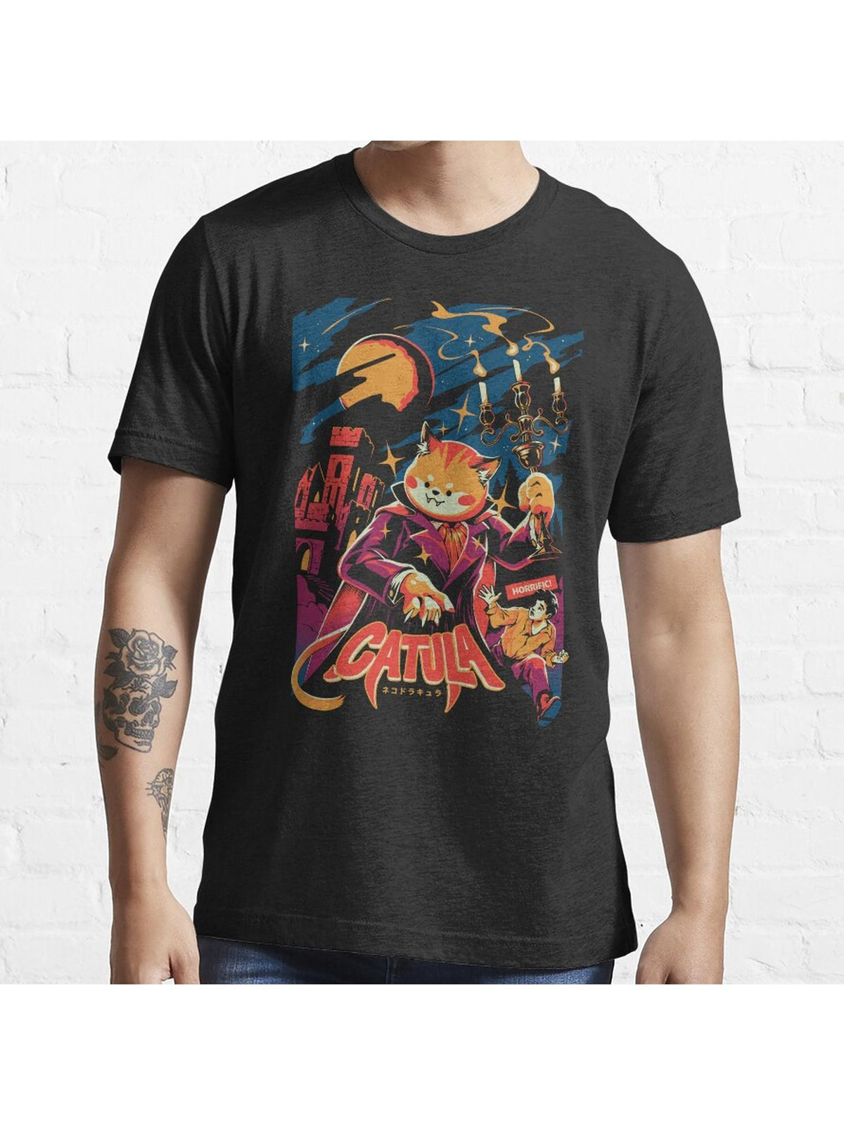 Catula Essential T-Shirt 100% Cotton, Gifts for Men Dad Husband Grandpa, S-XXXL, Black