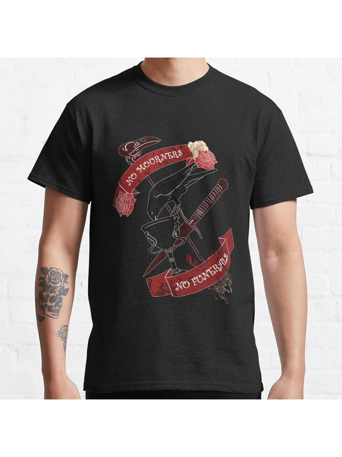 No mourners no funerals Classic T-Shirt 100% Cotton, Gifts for Men Dad Husband Grandpa, S-XXXL, Black