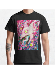 Glitterwolf Acrylic Painting Classic T-Shirt 100% Cotton, Gifts for Men Dad Husband Grandpa, S-XXXL, Black