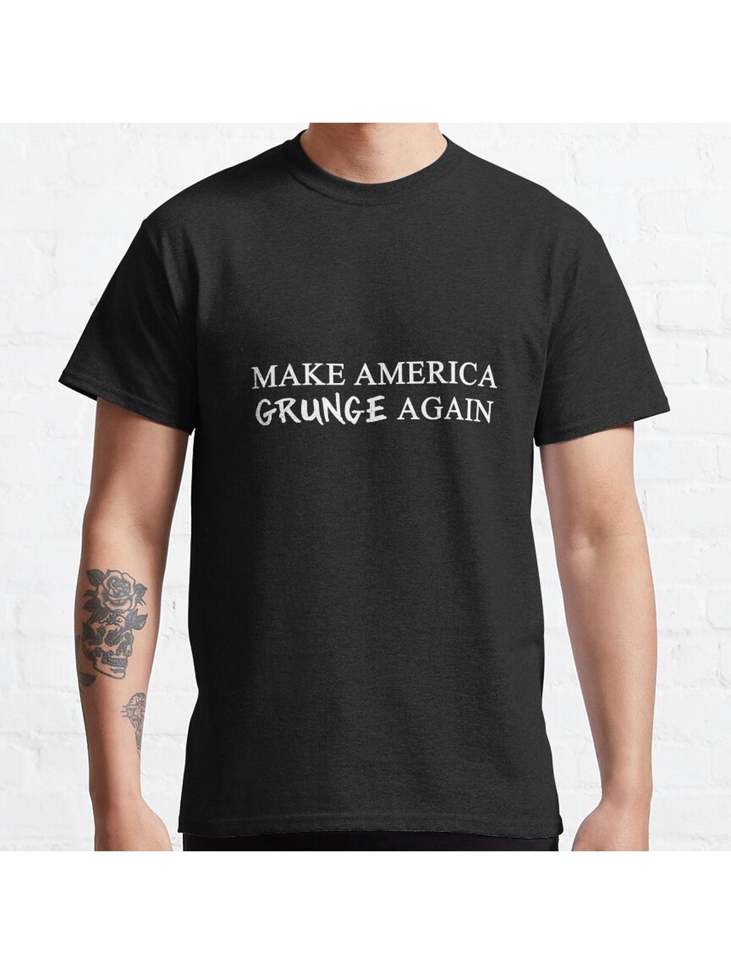 MAGA: Make America Grunge Again Classic T-Shirt 100% Cotton, Gifts for Men Dad Husband Grandpa, S-XXXL, Black