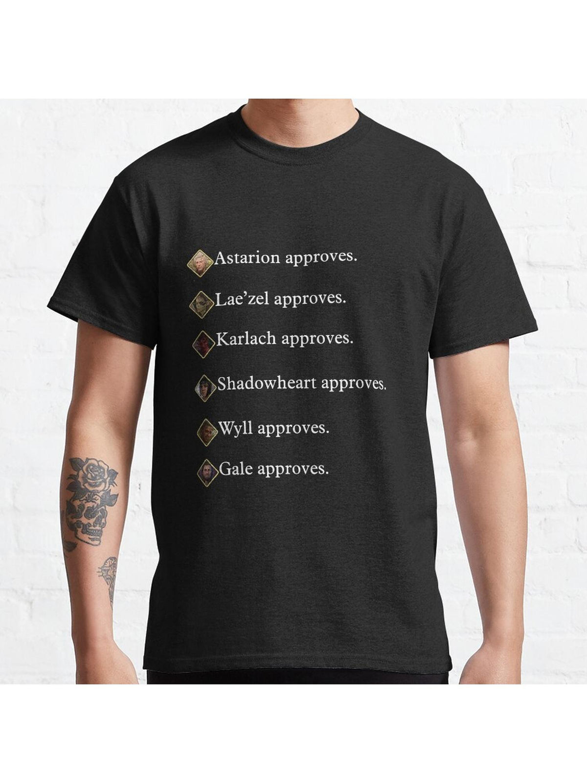 Party approves ~ Baldur's Gate 3 Classic T-Shirt 100% Cotton, Gifts for Men Dad Husband Grandpa, S-XXXL, Black