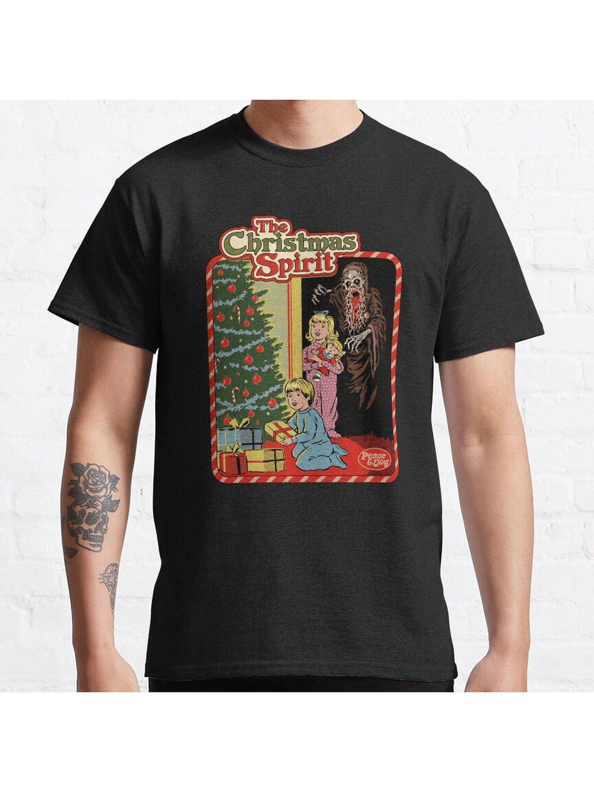 The Christmas Spirit Classic T-Shirt 100% Cotton, Gifts for Men Dad Husband Grandpa, S-XXXL, Black