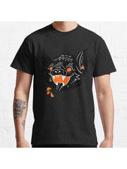 Vintage Bat Halloween Classic T-Shirt 100% Cotton, Gifts for Men Dad Husband Grandpa, S-XXXL, Black