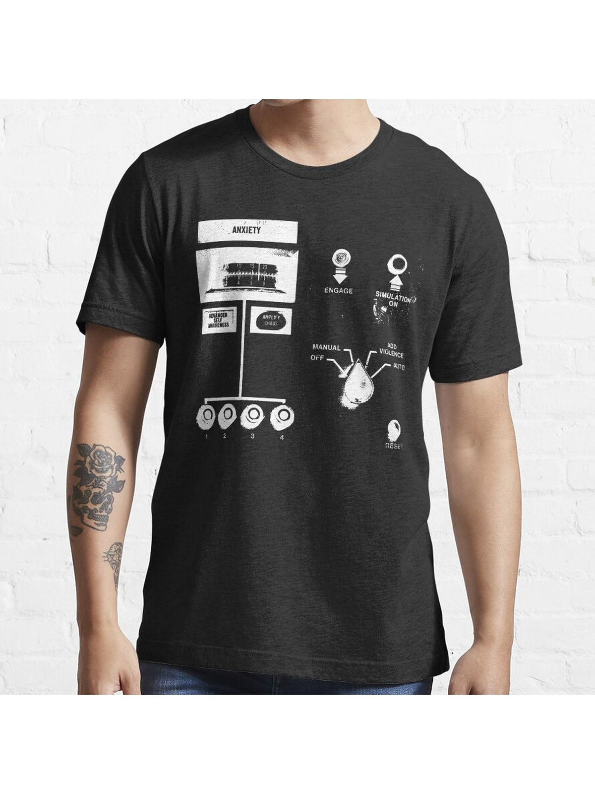 Add Violence inverted Essential T-Shirt 100% Cotton, Gifts for Men Dad Husband Grandpa, S-XXXL, Black