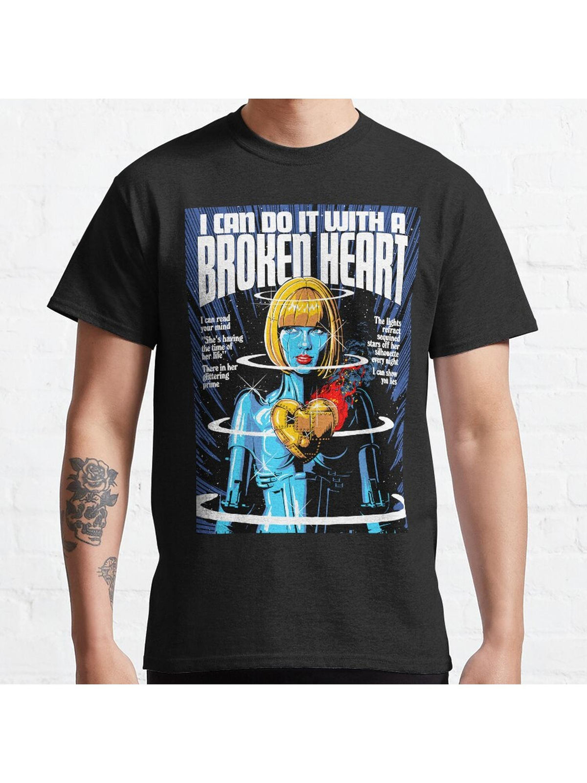 The Broken Heart Classic T-Shirt 100% Cotton, Gifts for Men Dad Husband Grandpa, S-XXXL, Black