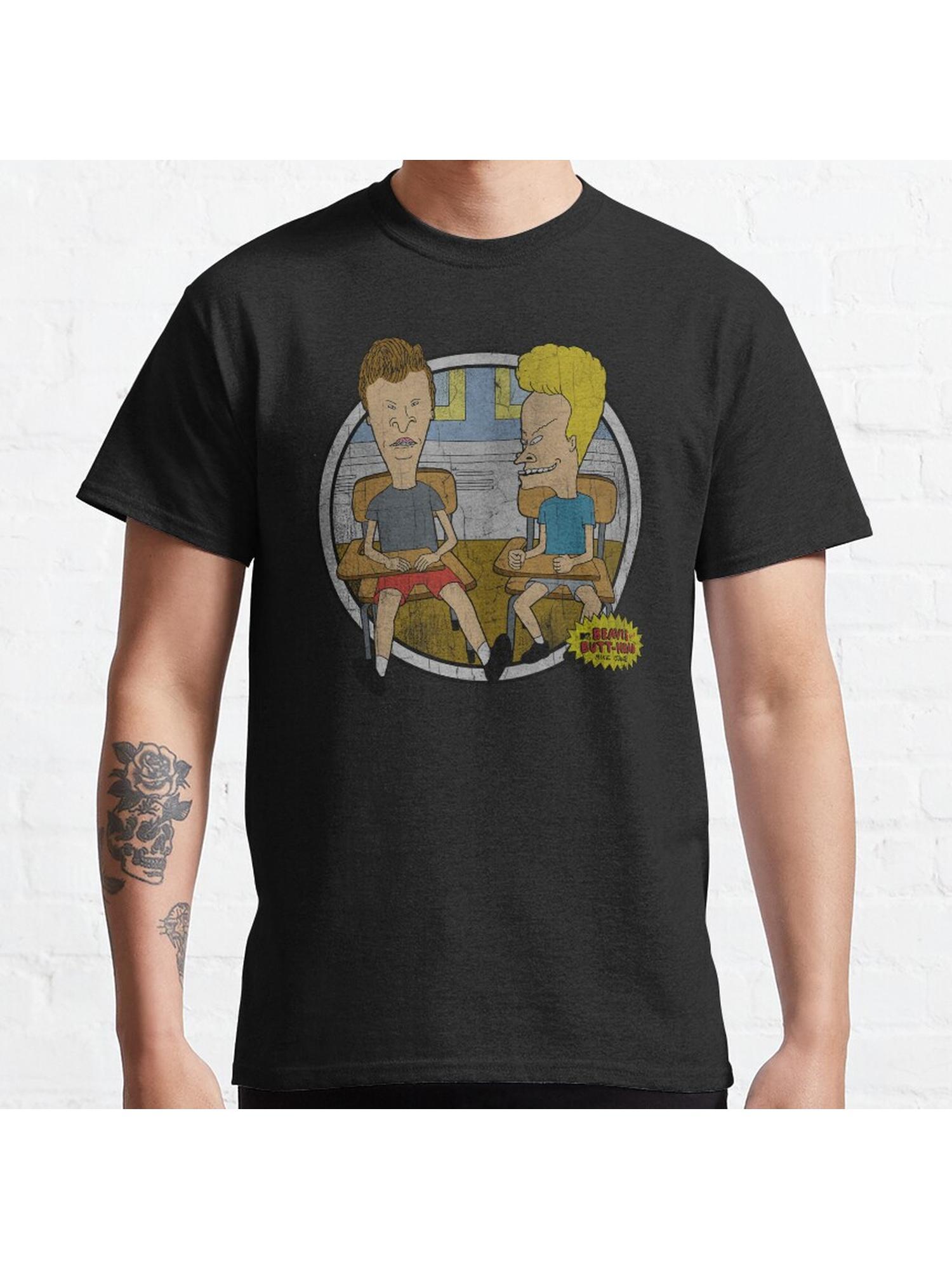 Beavis And Butt-Head Classroom Portrait Classic T-Shirt 100% Cotton, Gifts for Men Dad Husband Grandpa, S-XXXL, Black