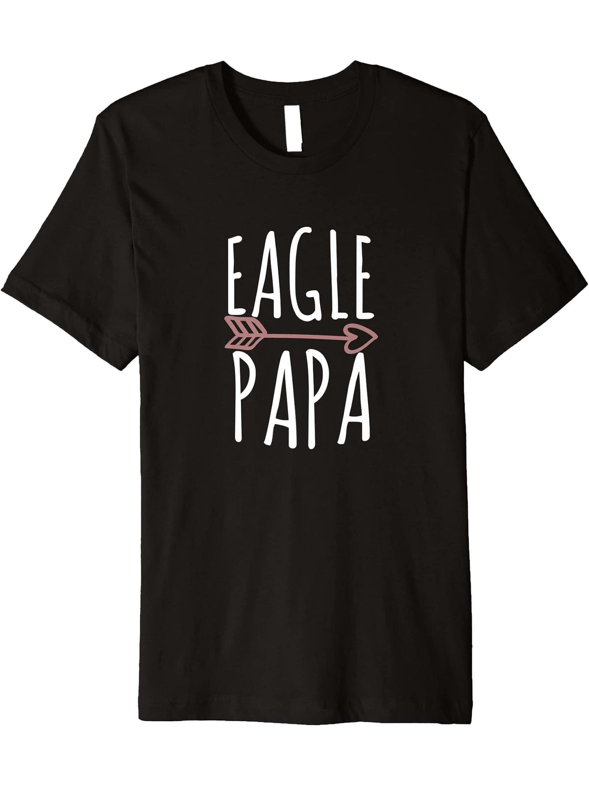 Eagle Papa Bald Eagle American Patriotic Premium T-Shirt 180G 100% Cotton Printed Round Neck Short-Sleeve T-Shirt, Gifts for Men Dad Husband Grandpa, S-XXXL, Black