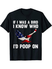 Bald Eagle T-Shirt 180G 100% Cotton Printed Round Neck Short-Sleeve T-Shirt, Gifts for Men Dad Husband Grandpa, S-XXXL, Black