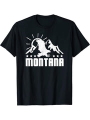 Eagle Montana Bald Eagle Soaring Montana Cool & Classic Bird T-Shirt 180G 100% Cotton Printed Round Neck Short-Sleeve T-Shirt, Gifts for Men Dad Husband Grandpa, S-XXXL, Black