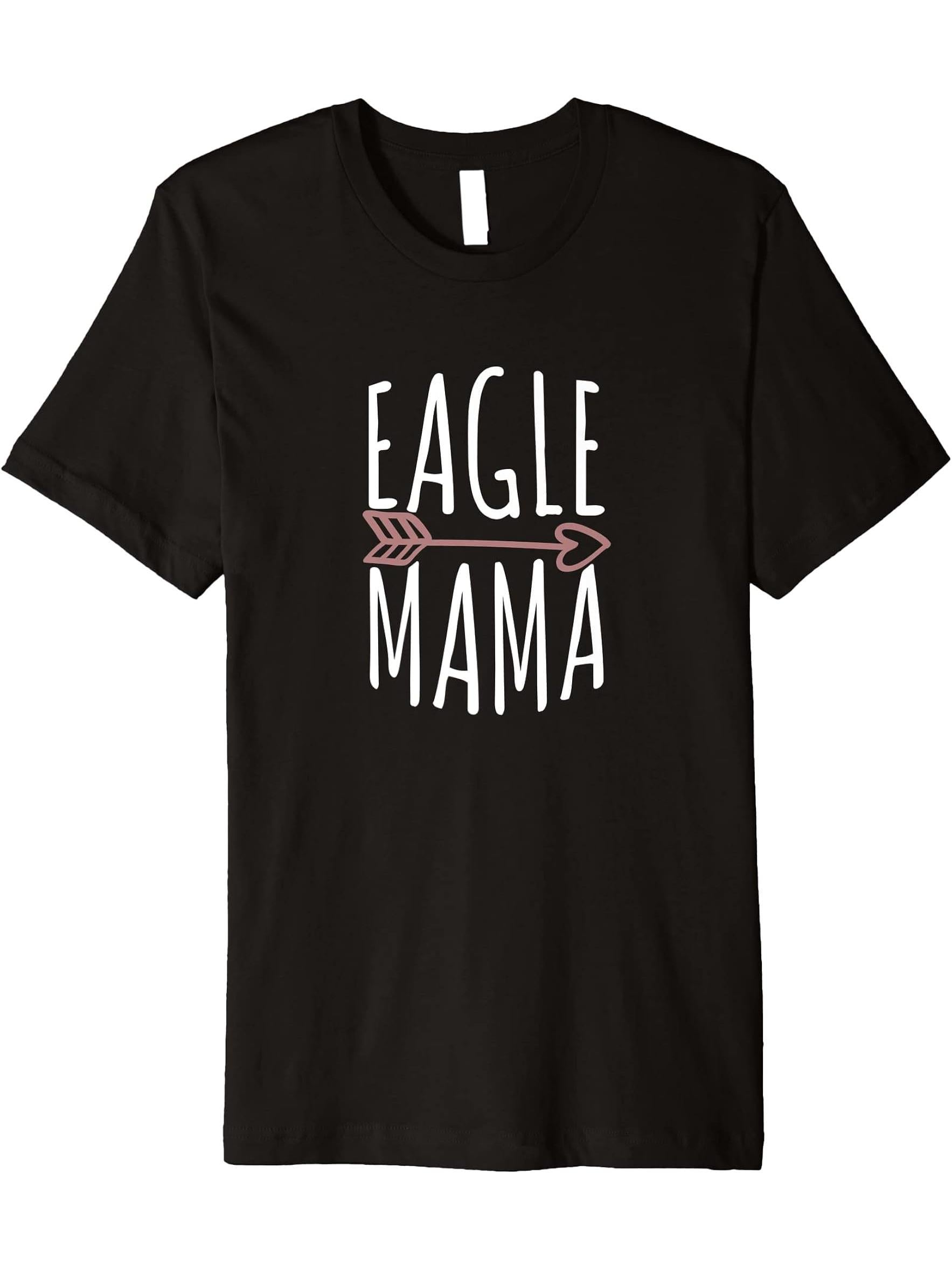 Eagle Mama Bald Eagle American Patriotic Premium T-Shirt 180G 100% Cotton Printed Round Neck Short-Sleeve T-Shirt, Gifts for Men Dad Husband Grandpa, S-XXXL, Black