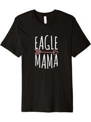 Eagle Mama Bald Eagle American Patriotic Premium T-Shirt 180G 100% Cotton Printed Round Neck Short-Sleeve T-Shirt, Gifts for Men Dad Husband Grandpa, S-XXXL, Black