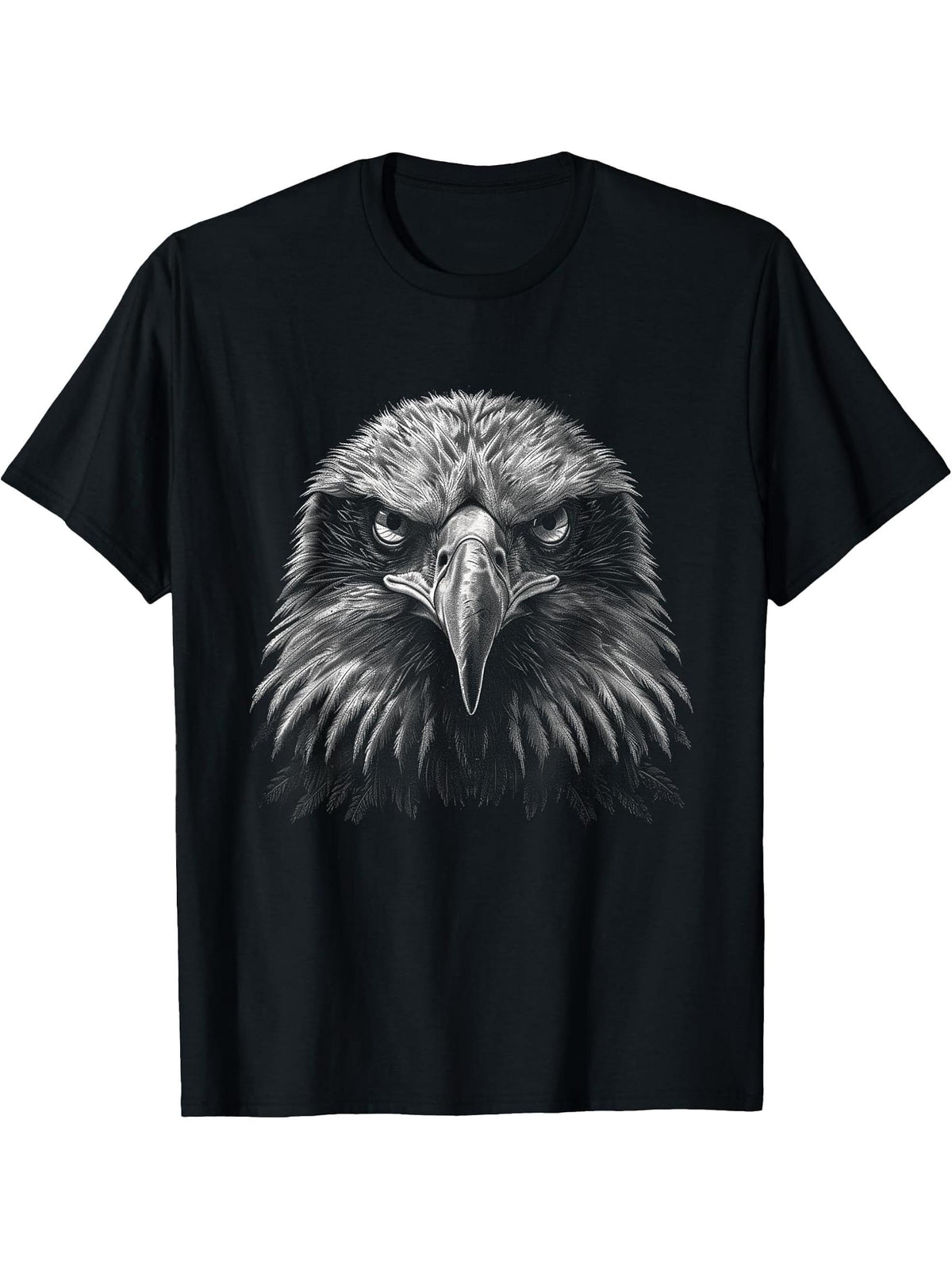 4th of July Eagle USA American Bald Eagle Men Women Boy Girl T-Shirt 180G 100% Cotton Printed Round Neck Short-Sleeve T-Shirt, Gifts for Men Dad Husband Grandpa, S-XXXL, Black