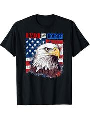 American Flag Funny 4th of July Bald Eagle Design - Bald Men T-Shirt 180G 100% Cotton Printed Round Neck Short-Sleeve T-Shirt, Gifts for Men Dad Husband Grandpa, S-XXXL, Black