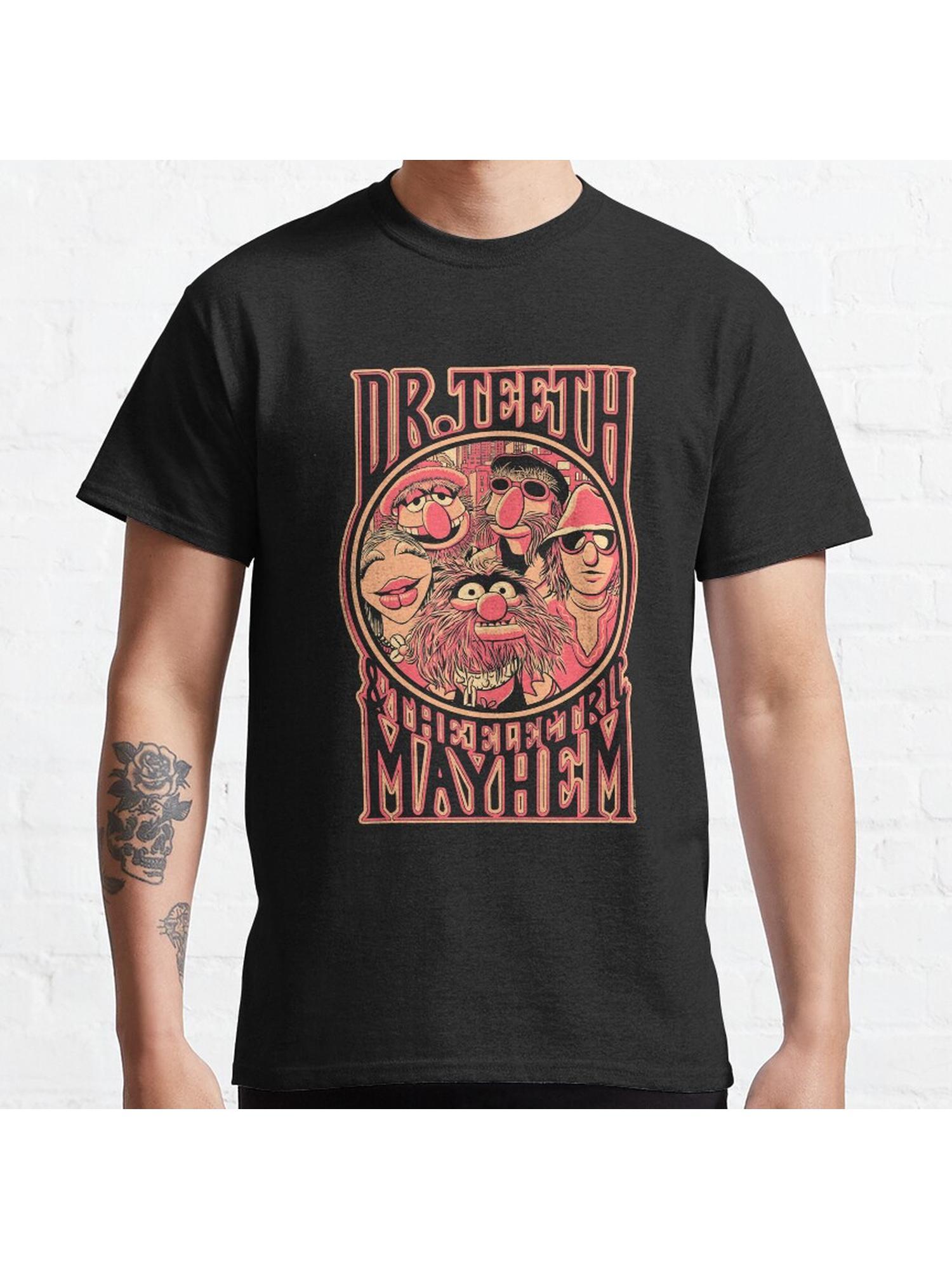 Dr. Teeth Classic T-Shirt 100% Cotton, Gifts for Men Dad Husband Grandpa, S-XXXL, Black