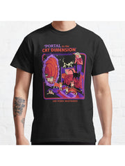The Cat Dimension Classic T-Shirt 100% Cotton, Gifts for Men Dad Husband Grandpa, S-XXXL, Black