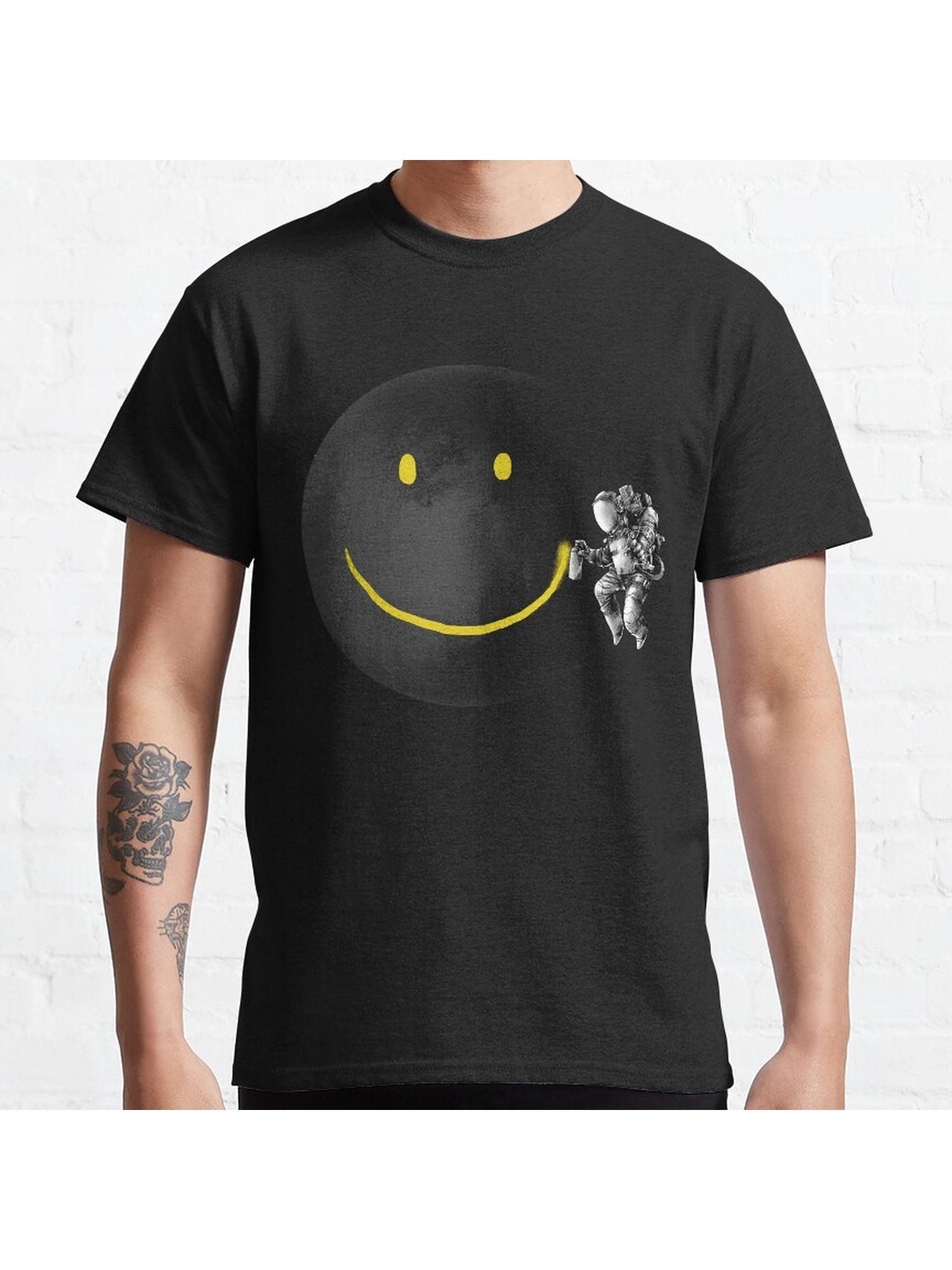 Make a Smile Classic T-Shirt 100% Cotton, Gifts for Men Dad Husband Grandpa, S-XXXL, Black