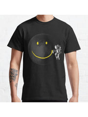 Make a Smile Classic T-Shirt 100% Cotton, Gifts for Men Dad Husband Grandpa, S-XXXL, Black