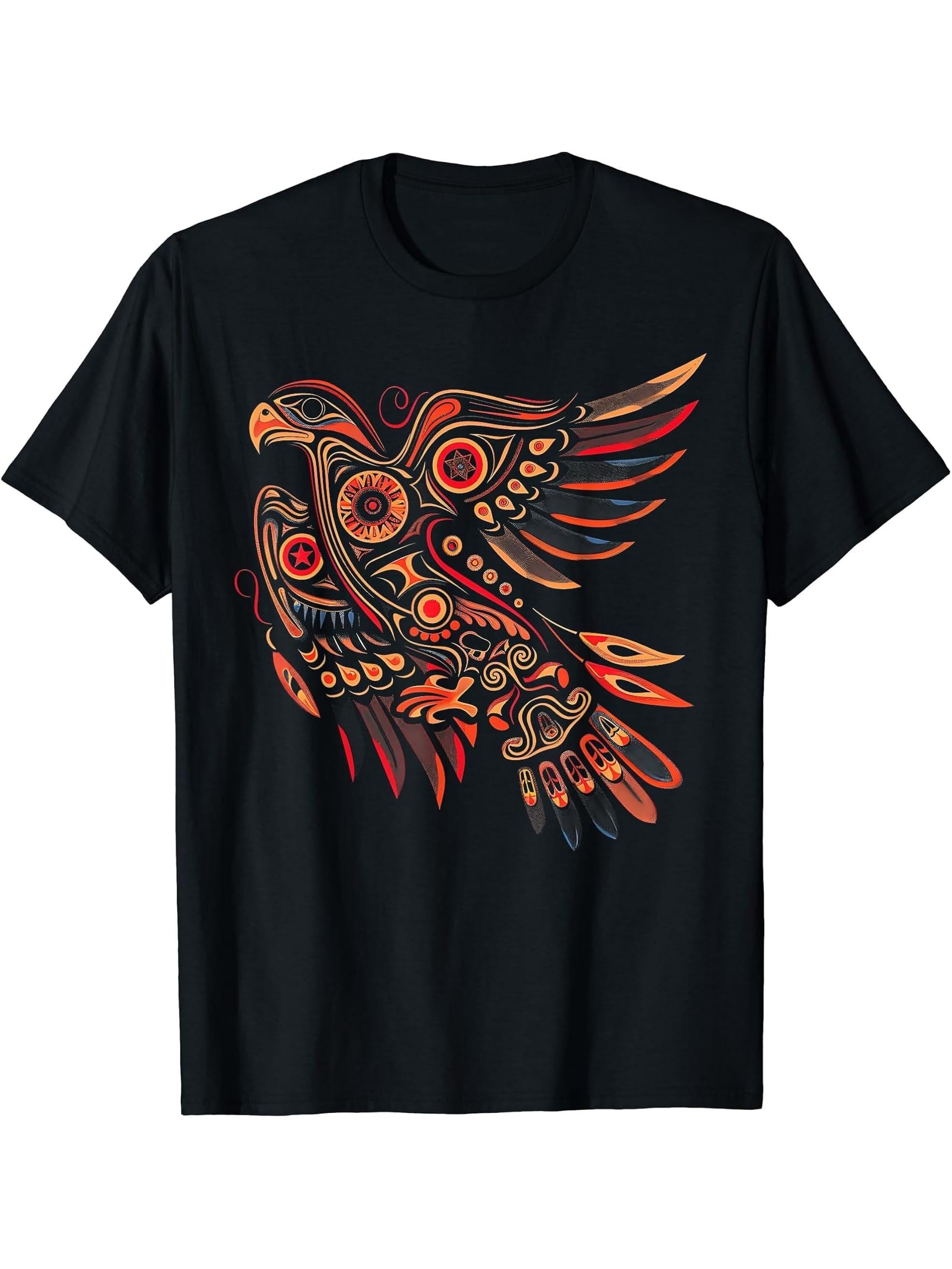 Eagle Bird USA American Flag Patriotic Bald Eagle Gift T-Shirt 180G 100% Cotton Printed Round Neck Short-Sleeve T-Shirt, Gifts for Men Dad Husband Grandpa, S-XXXL, Black