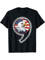 Comma La Shirt Kamala Harris American Bald Eagle Graphic T-Shirt 180G 100% Cotton Printed Round Neck Short-Sleeve T-Shirt, Gifts for Men Dad Husband Grandpa, S-XXXL, Black