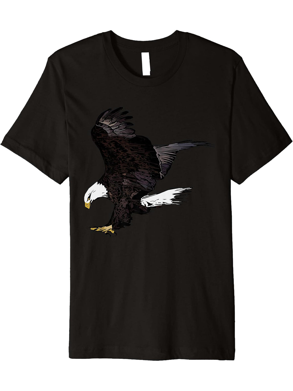 American imprint patriotic animal bald eagle motif Premium T-Shirt 180G 100% Cotton Printed Round Neck Short-Sleeve T-Shirt, Gifts for Men Dad Husband Grandpa, S-XXXL, Black