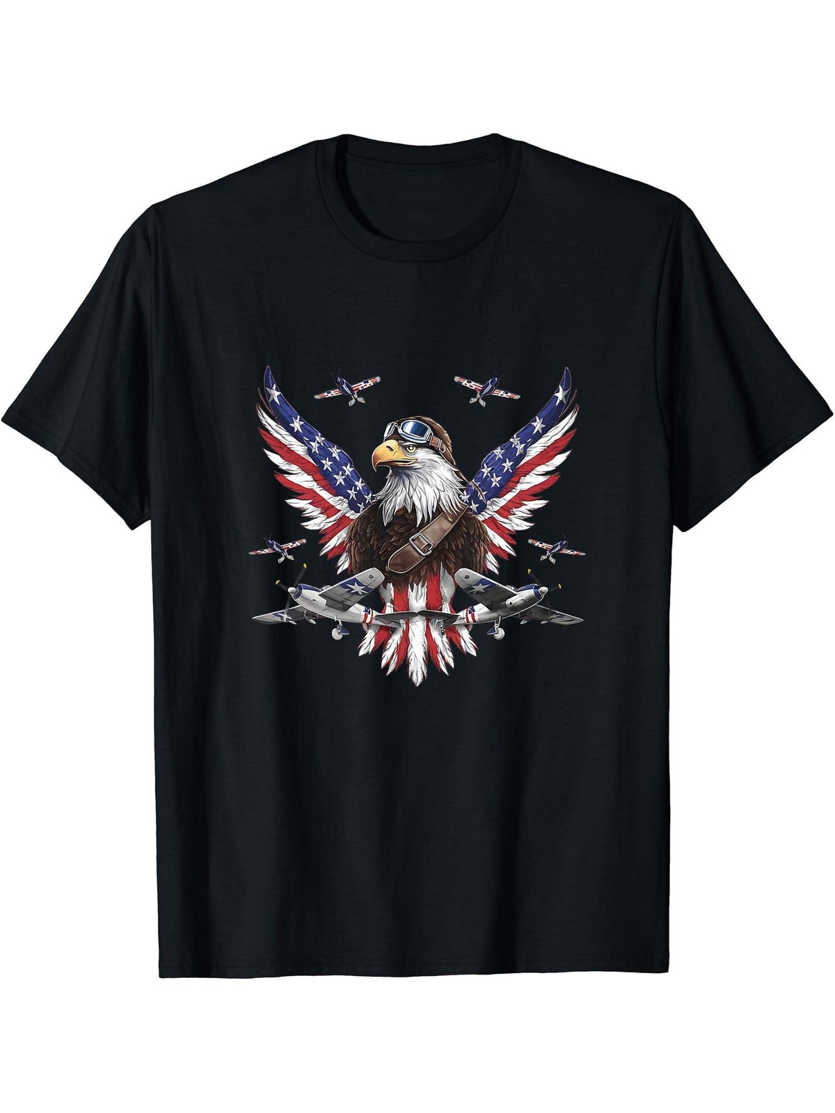 America T-Shirt 180G 100% Cotton Printed Round Neck Short-Sleeve T-Shirt, Gifts for Men Dad Husband Grandpa, S-XXXL, Black