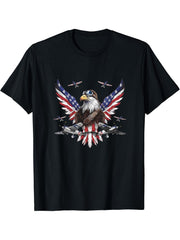 America T-Shirt 180G 100% Cotton Printed Round Neck Short-Sleeve T-Shirt, Gifts for Men Dad Husband Grandpa, S-XXXL, Black