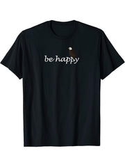 Bald Eagle Be Happy Bird Birdwatcher Animal Biologist T-Shirt 180G 100% Cotton Printed Round Neck Short-Sleeve T-Shirt, Gifts for Men Dad Husband Grandpa, S-XXXL, Black