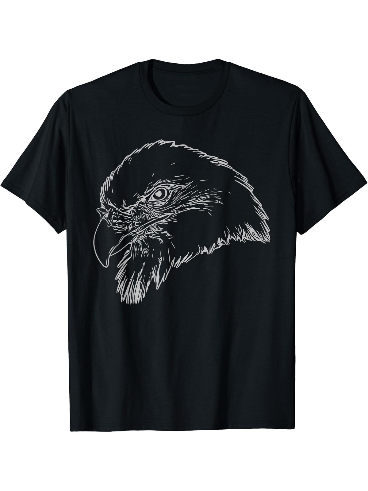 Bald Eagle American National Symbol Animal Patriotic Freedom T-Shirt 180G 100% Cotton Printed Round Neck Short-Sleeve T-Shirt, Gifts for Men Dad Husband Grandpa, S-XXXL, Black