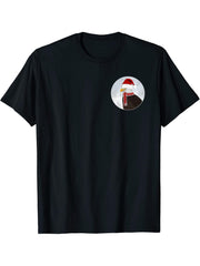 Bald Eagle Christmas Bird Santa Claus Biologist Animal T-Shirt 180G 100% Cotton Printed Round Neck Short-Sleeve T-Shirt, Gifts for Men Dad Husband Grandpa, S-XXXL, Black
